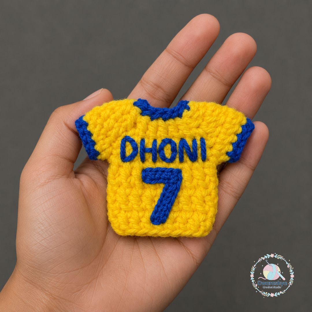 Crochet MS Dhoni Jersey