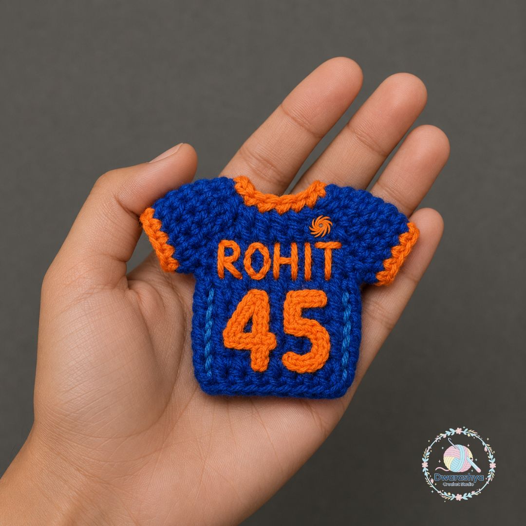 Crochet Rohit Sharma Jersey