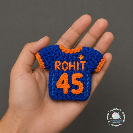Crochet Rohit Sharma Jersey